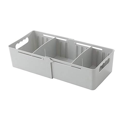 Cajones Tipo extensión Caja de Almacenamiento Caja de Almacenamiento de Escritorio multifunción Organizadores de cajones domésticos Contenedor para Mesa de Armario (Gris)