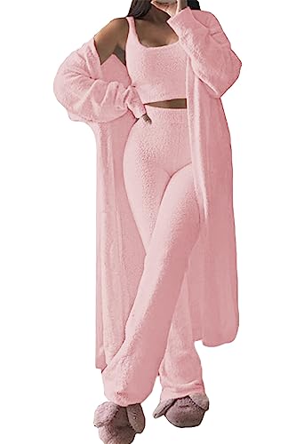 Fixmatti Women Fuzzy Warm Sherpa Fleece 3 Piece...