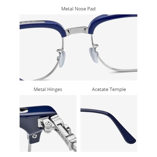 Image of HEPIDEM Acetate Glasses Frame Men Women Square Eyeglasses Optical Spectacles 9395