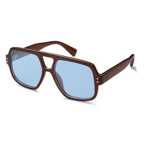 SOJOS Retro Square Polarized Aviator Sunglasses Womens Mens Trendy Vintage Aviators Shades SJ26132