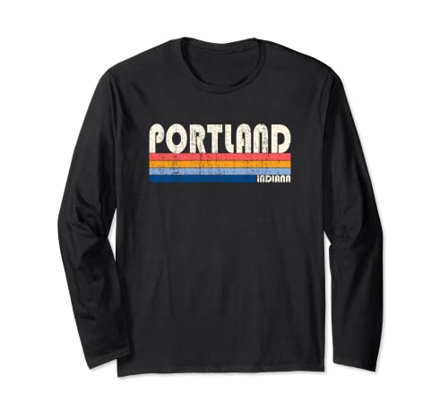 31mKrmruNRL._SL500_ Vintage Retro 70s 80s Style Hometown of Portland, IN Long Sleeve T-Shirt