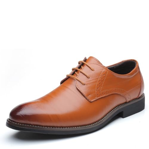 Creative Trend Large Size Men's Shoes Business Formal Shoes(Brown,46)