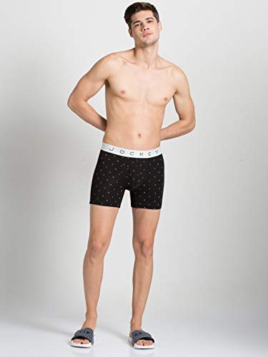 Jockey NY03 Men's Super Combed Cotton Elastane Stretch Printed Boxer Brief with Ultrasoft Waistband (Prints May Vary)