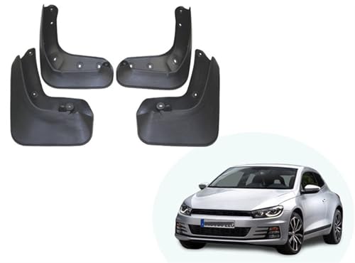 Garde-boue pour Scirocco 2009-2019 : bavettes avant arrière de protection noire