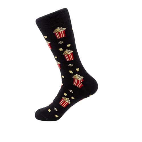 European and American Street Style Gourmet Series Socks: Popcorn Sandwich Casual Cotton Mid-Calf Socks
