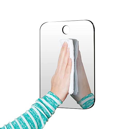 Shatterproof Shower Mirror Fogless For Shaving Cheap,Medium 8 "X6 Hanging Handheld Small Mirror,Camping Trip Mirror,Cosmetic Plastic,Bathroom Wall Hanging Fog Free Handheld #TOP3
