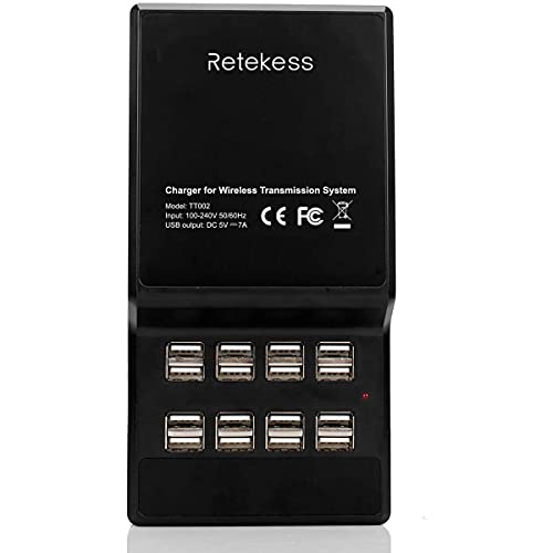 Retekess T130S Upgrade Wireless Tour Guide System, nueva versión T130, 49 canales, con estación de carga USB de 16 puertos (1 transmisor, 15 receptores) miniatura 6