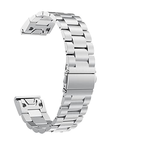MURVE Correa de reloj de acero inoxidable de liberación rápida para Garmin Fenix 7 7X 7S 6 6X 6S Pro 5X 5 5S 3HR S60 de 26 22 mm, For Fenix 3 HR Mk1, Ágata