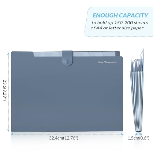 SKYDUE Expanding File Organizer with 8 Pockets, Accordion File Folders with Labels, Portable Document Paper Bill Receipt Organizer, Home College School Office Supplies, Letter Size image 7