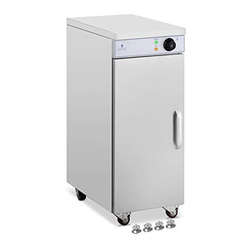 Royal Catering RC-CWT001 Chauffe-Assiette Pour 37 Pièces 30 À 85 °C Armoire Électrique (Temps de préchauffage réduit, 3 étagères ajustables de 53 x 43 cm chacune, Puissance : 1 200 W)