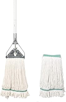 OFO Loop-End String Mop with Extra Head Replacement - Heavy Duty Commercial Industrial Grade Mop, 59Inch Handle for Floor Cleaning Home, Kitchen, Garage, Office and Wooden/Tile Floor