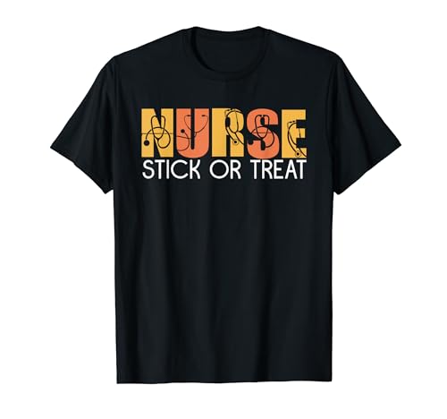 Divertente infermiera Halloween Stick o Treat Nurse Life Maglietta