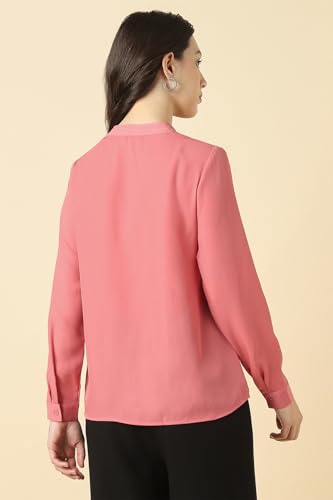 Image of Allen Solly Women's V-Neck Top | Full Sleeve | Regular Fit | Soft Comfortable Fabric | Everyday Casual Essential