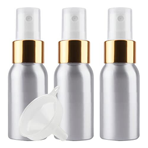 ZEOABSY 3 Piezas Pequeño 30ml Spray de Aluminio Plata Botella de...