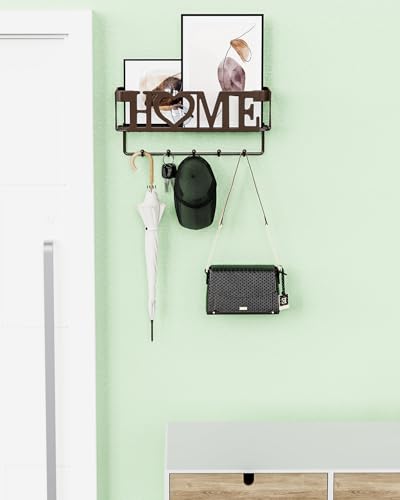 Key-Holder-for-Wall-Self-Adhesive-Key-Holder-Wall-Mount-with-5-Key-Hooks-1102-L275-W492-H-Mail-Organizer-Wall-Mounted-Key-Hanger-for-Wall-Entryway-Home-Decor-Bronze