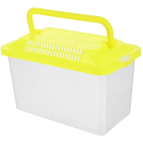 Image of POPETPOP Portable Handheld Fish Tank Transparent Aquarium for Turtles and Hamsters Lightweight Reptile Carrier Easy to Clean for Feeding Cover