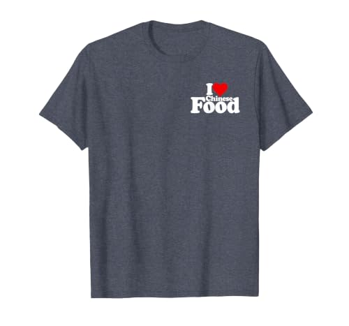 I Love Heart Chinese Food Cuisine T-Shirt, Men, Heather Blue, Small