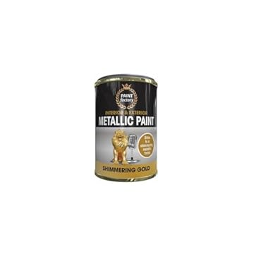 PNJB Shimmering Gold Metallic Paint, Exterior And Interior, Ideal For Metal, Wood, And Concrete, Quick Drying, Long Lasting, 300ml, (1pcs)