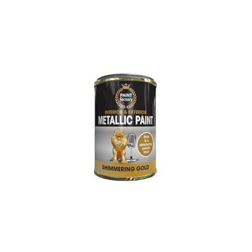 PNJB Shimmering Gold Metallic Paint, Exterior And Interior, Ideal For Metal, Wood, And Concrete, Quick Drying, Long Lasting, 300ml, (1pcs)