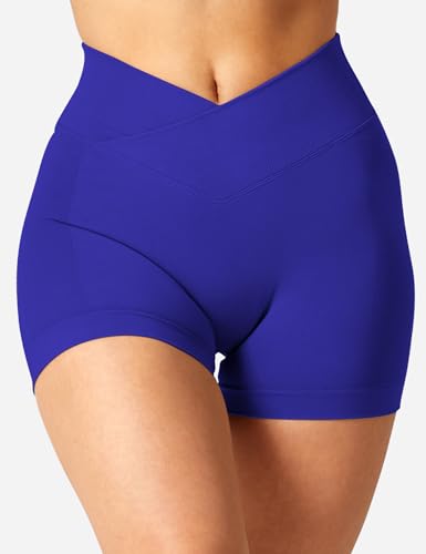 Image of YEOREO Scrunch Butt Workout Shorts Women 3.5 inch Seamless V Cross Waist Sport Gym Amplify Shorts