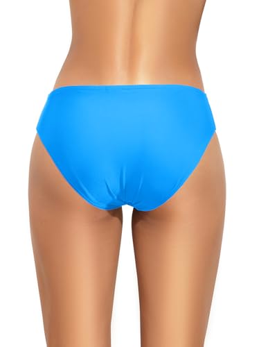 Image of Women Bikini Bottom Full Coverage Bathing Suit Bottoms Swimsuit Bottom | Low Waist Design, Side Strap Cutout, Full Rear Coverage, Secure Fit, Soft Breathable Fabric