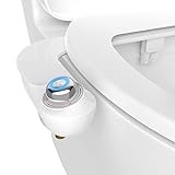 Bio Bidet Slim Glow Bidet Attachment for Toilet, Non Electric, Dual Nozzles for Front and Rear Cold Water Wash, Night Light Knob, White