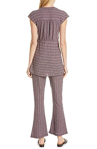 Free People Women's Small Striped Pant Sets Stretch Purple S #TOP1
