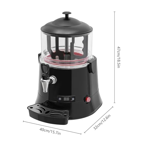 5L/1.32Gal Commercial Hot Chocolate Machine, Electric Machine Hot Chocolate Dispenser Warmer with Faucet, 86-194℉ Temperature Control for Milk, Soy Milk, Tea (Black) - Thumbnail 7