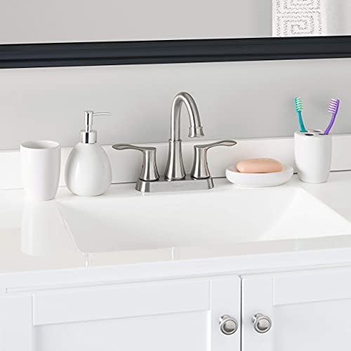Home Basics 4Pc Bath Accessory Set White #TOP5
