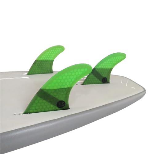 UPSURF Surfboard fin Single Tab Fin Medium Size, G5 tri Fin (Green G5)