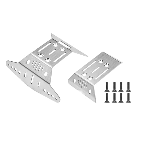 JOYSOG RC Skid Plate for ARRMA 1/16 Gorgon/Quake Grom 4X4 RTR Brushed Monster Truck Stainless Steel Front and Rear Armor Protection Plate Set