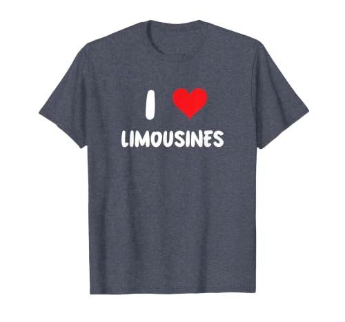 I Love Limousines - Heart - Limo Driver Driving T-Shirt, Men, Heather Blue, 5X-Large