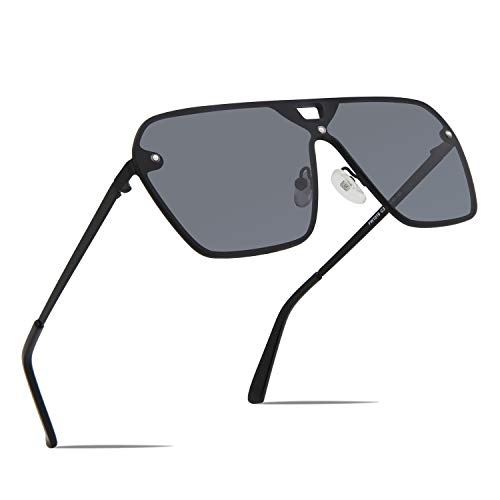 Rimless Mirrored Sunglasses Oversized Women Men Fashion Sun Glasses Flat Top Square Style