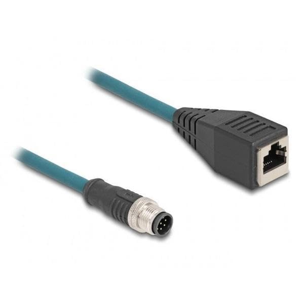 DeLOCK 60069 - Cable adaptador M12 de clavija de 8 pines con codificación A a toma RJ45 50 cm