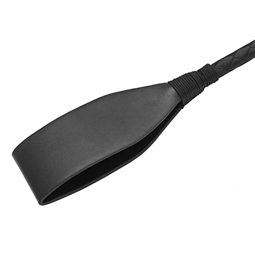 Jepeux 18 Inch Riding Crop, Quality Leather Riding Crop, Black Riding Crop, Double Clapping Whip #TOP2