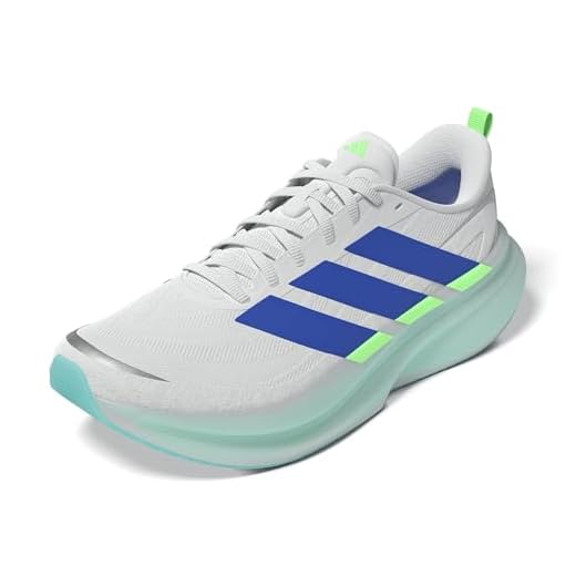 adidas Herren Supernova Glide Running Shoes, FTWR White/Blue/Lime Burst, 44 EU