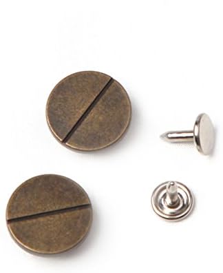 10 Sets DIY No Sew Metal Jean Tack Buttons 17 mm with Photo Manual Antique gold bolt
