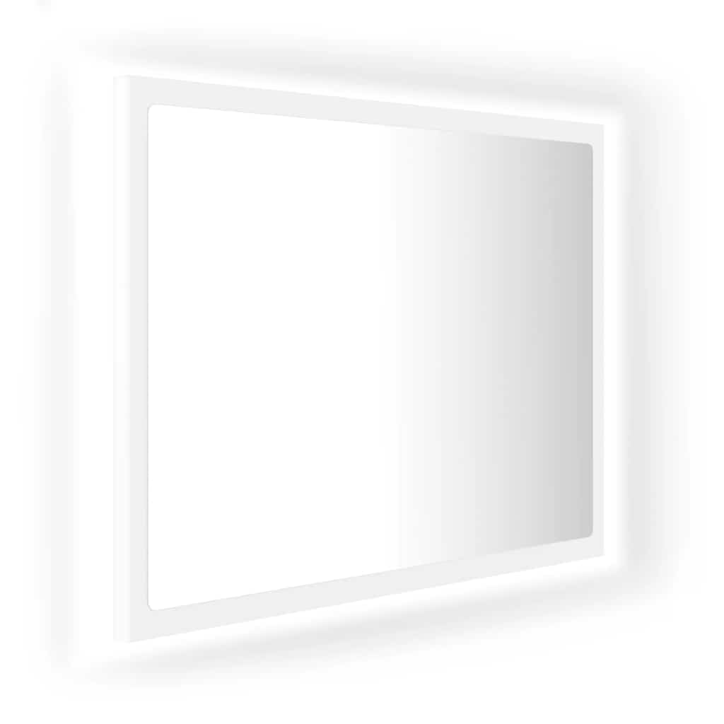 vidaXL Espejo de Baño con LED Inodoro Aseo Muebles Mobiliario Decoración Adorno Habitación Duradero Madera Contrachapada Acrílico Blanco 60x8,5x37 cm