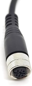 M12 5Pins Female Connector Cable, A Code Straight Aviation Plug Electrical Cable PVC Industrial Molded Unshielded Cable 125V 4A 10M AWG2210Meter