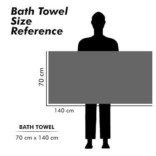 Image of HANKER Ultra Luxury Large /Full Size Plush Bath Towel | Dazzling Blue Colour Blossom Super, Very Soft On Skin, Luxurious Fabric, Pure Polyamide, 70x140cm, 500GSM