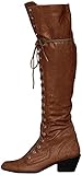  Minetom Bottes à Lacets en Cuir Pointure Large Femme, Sexy Cuissardes Chaussures à Plate Knight Boots Marron 38 EU