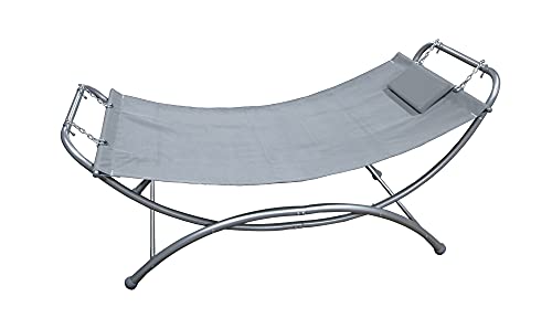 SORARA® Hängeliege Hängematte mit Freistehendem Gestell | Grau