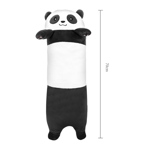 FakeFace Lange Süße Panda Plüschtier Katze Kissen Kuscheltier Schlafkissen Wurfkissen Super weiche Stofftier Spielzeug Sofakissen Seitenschläferkissen Zimmer Deko 70cm