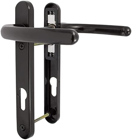Fab & Fix - UPVC Black Windsor Door Handle Set, 92mm PZ, Lever/Lever, 122mm Screw Centres for External Doors