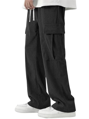 Image of Men's Cargo Joggers | Barcode Loose Fit Pants with 4 Pockets | Durable Outdoor & Hiking Wear