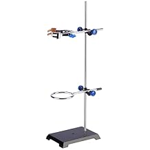 Labasics Lab Stand and Clamp Set,Laboratory Stand Support with Rod Length 22.4 inch, 4-Prong Burette Clamp, Retort Ring and 2 Boss Heads,Used in Chemistry or Physics Lab