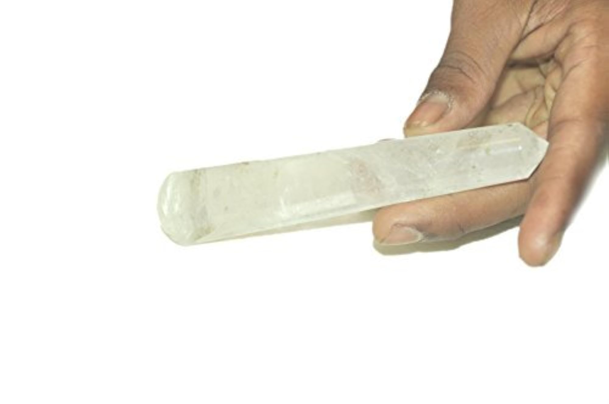 Jet Crystal Quartz Smooth Wand, 4 Inch