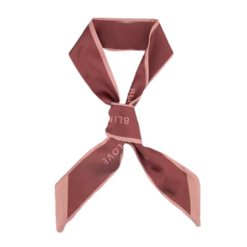 Brown Handbag Handle Wrap Silk Feeling Scarf Skinny Long Thin Ribbon Hair Band Women's Fashion Scarves