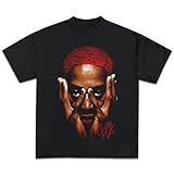 Dennis 91 Face Shirt Red Rare Homage Vintage Basketball Legend T-Shirt Merch Graphic Tee