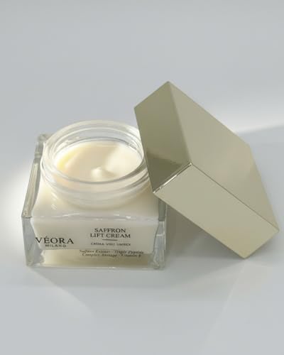 Véora Milano Crema Viso Anti Età Zafferano e Peptidi – Effetto Lifting, Nutriente e Rassodante – Pelle Più Compatta e Luminosa – Made in Italy – 50 ml